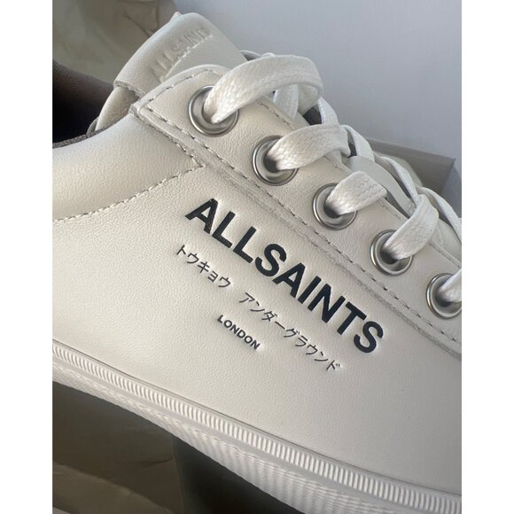 All Saints Underground Low Tops Triple white Leather Men Size EU40 US7 - Picture 9 of 11